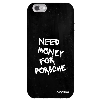 Picasee silikonowe przeźroczyste etui na Apple iPhone 6/6S - Black Dollar