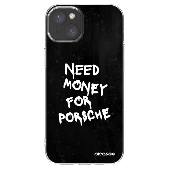 Picasee silikonowe przeźroczyste etui na Apple iPhone 15 Plus - Black Dollar