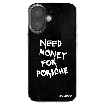 Picasee silikonowe przeźroczyste etui na Apple iPhone 16 - Black Dollar