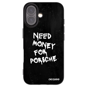Picasee silikonowe czarne etui na Apple iPhone 16 - Black Dollar