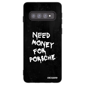 Picasee silikonowe czarne etui na Samsung Galaxy S10 G973 - Black Dollar