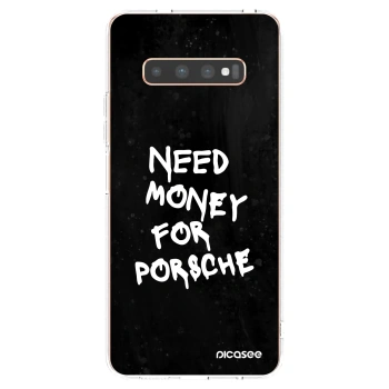 Picasee silikonowe przeźroczyste etui na Samsung Galaxy S10 Plus G975 - Black Dollar