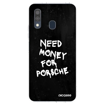 Picasee silikonowe przeźroczyste etui na Samsung Galaxy A40 A405F - Black Dollar
