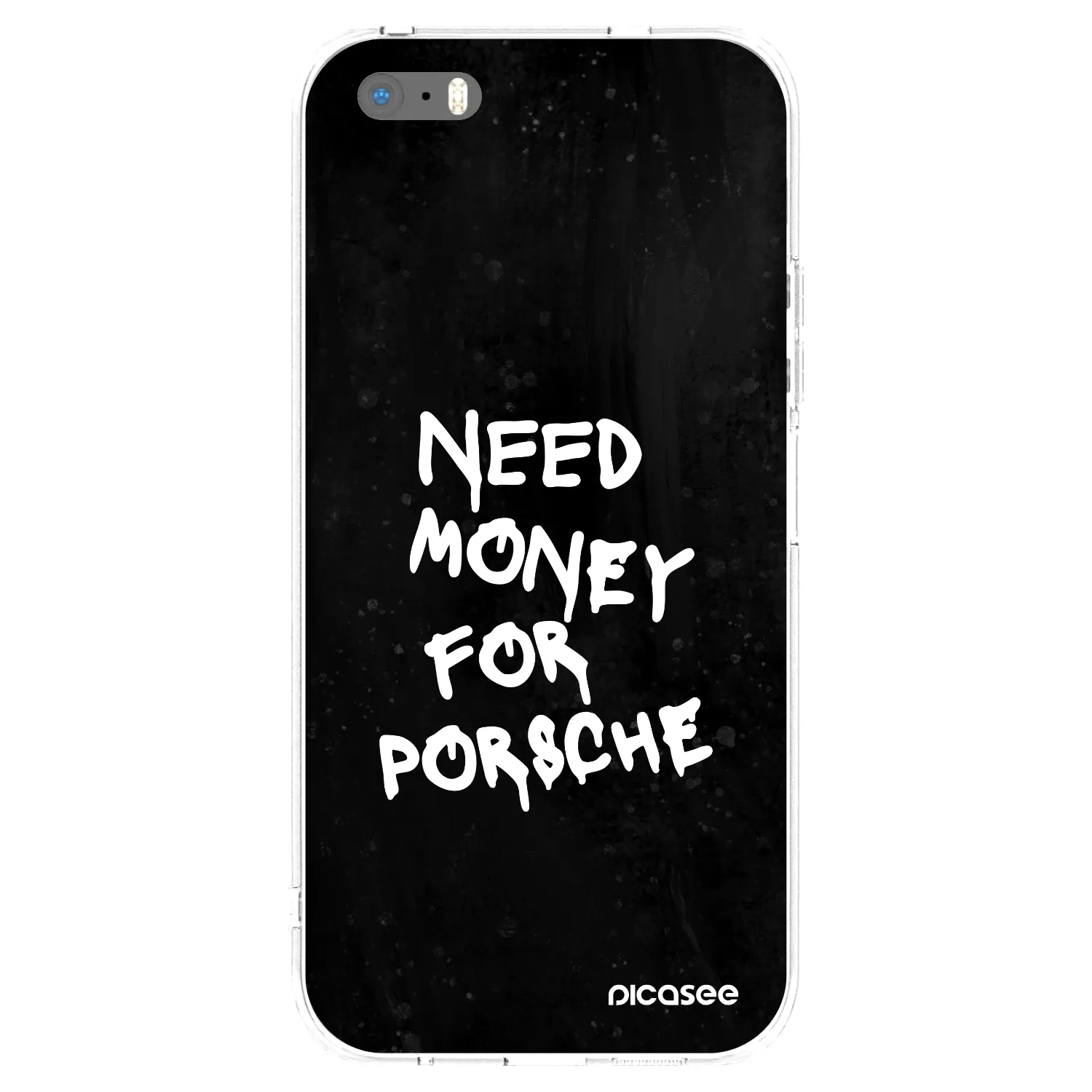 Picasee silikonowe przeźroczyste etui na Apple iPhone 5/5S/SE - Black Dollar