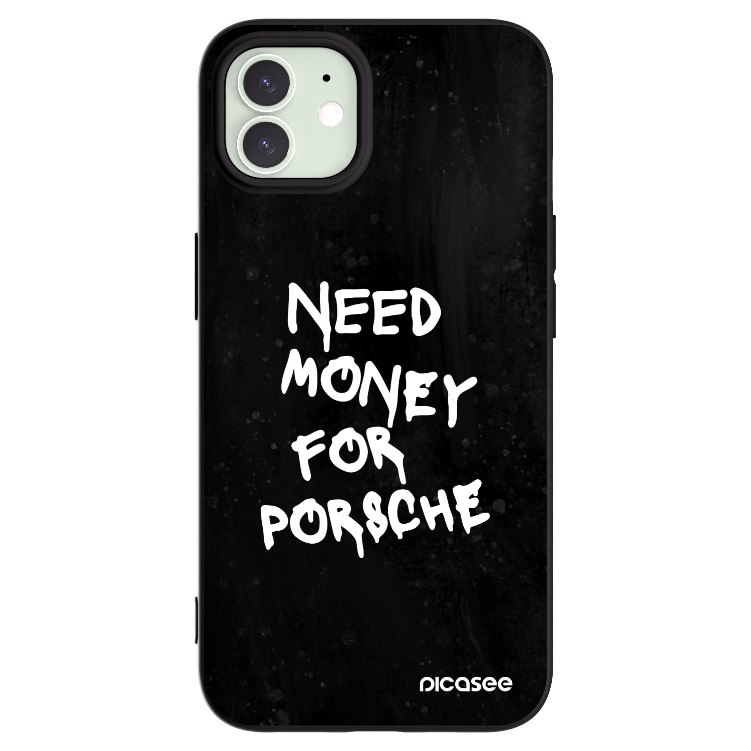 Picasee silikonowe czarne etui na Apple iPhone 12 - Black Dollar