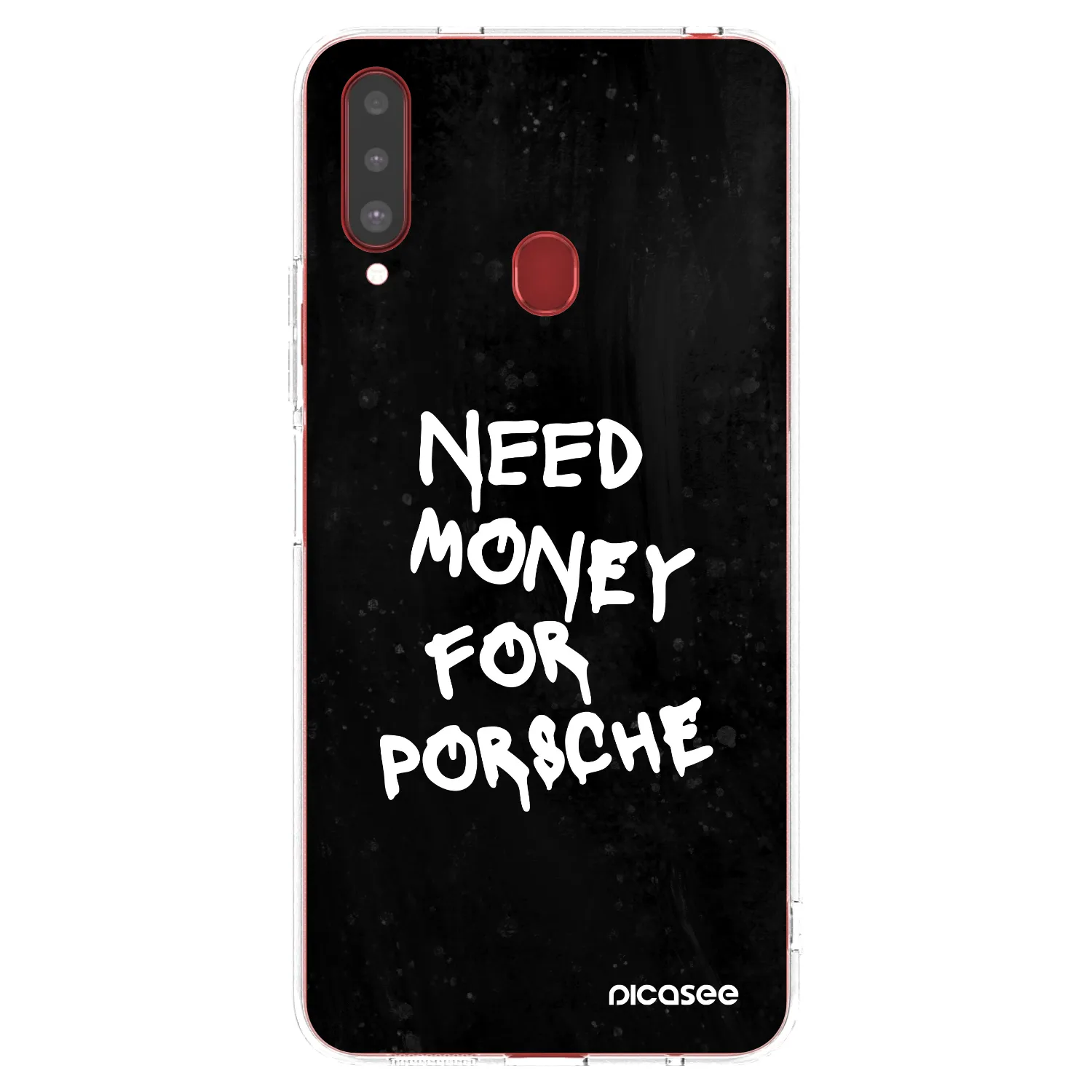 Picasee silikonowe przeźroczyste etui na Samsung Galaxy A20s - Black Dollar