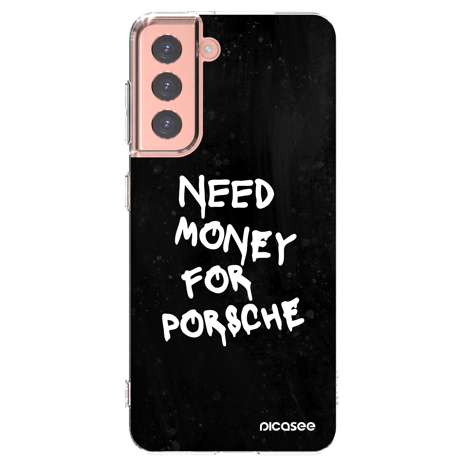 Picasee silikonowe przeźroczyste etui na Samsung Galaxy S21 5G G991B - Black Dollar