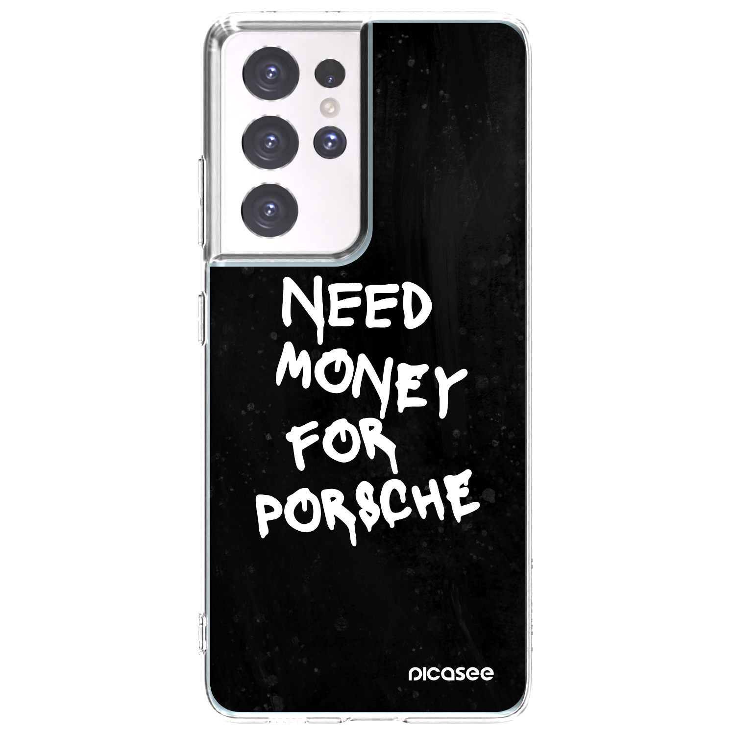Picasee silikonowe przeźroczyste etui na Samsung Galaxy S21 Ultra 5G G998B - Black Dollar