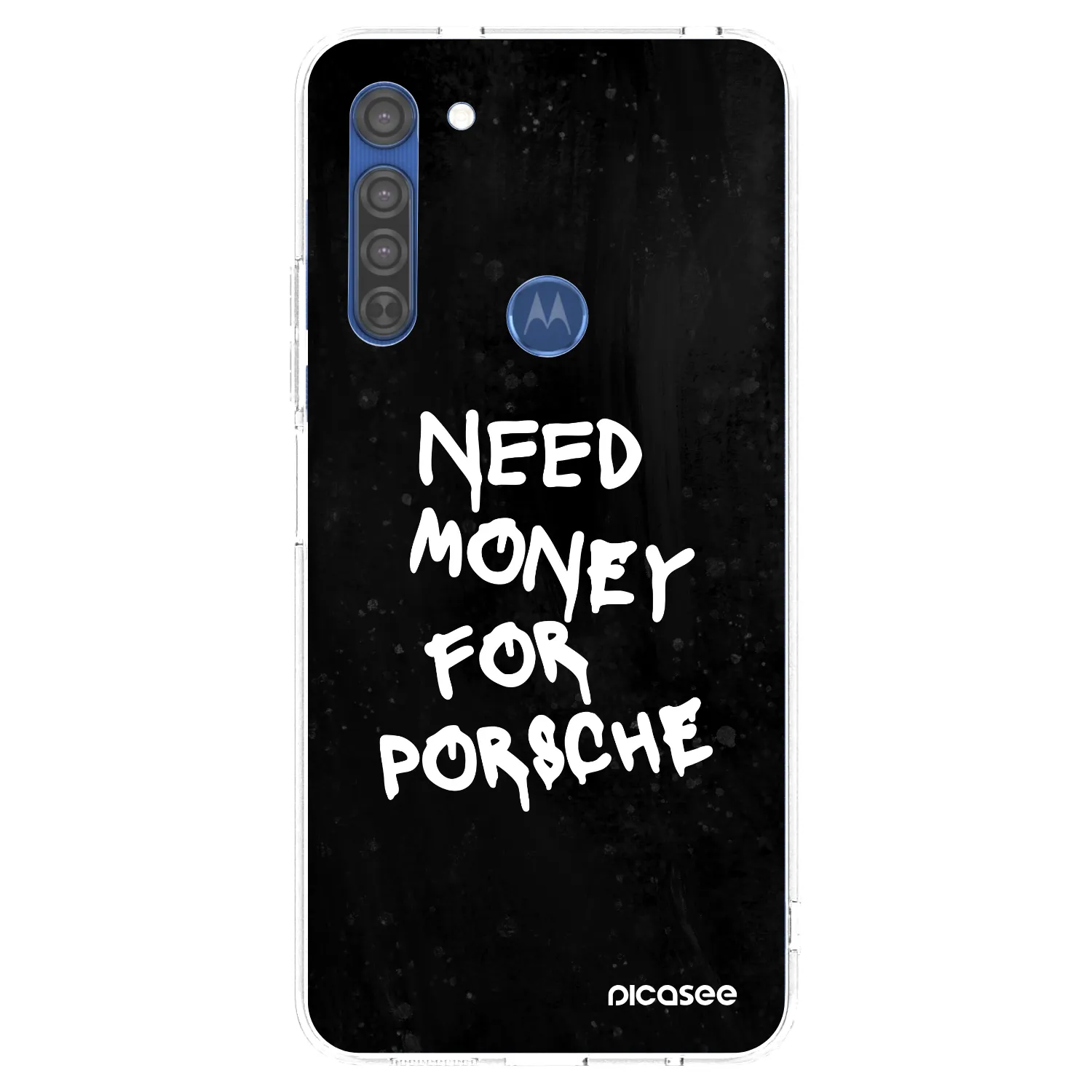 Picasee silikonowe przeźroczyste etui na Motorola Moto G8 - Black Dollar
