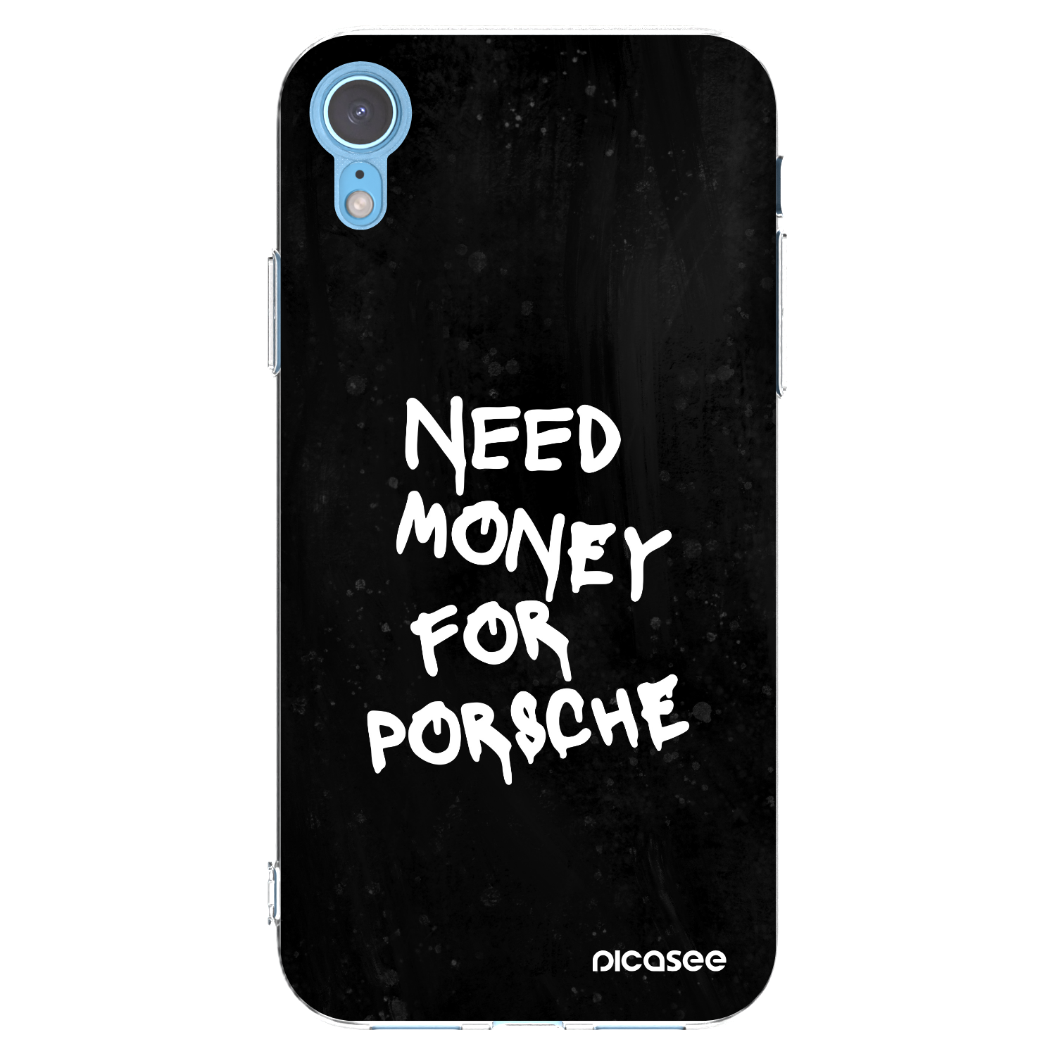 Picasee silikonowe przeźroczyste etui na Apple iPhone XR - Black Dollar