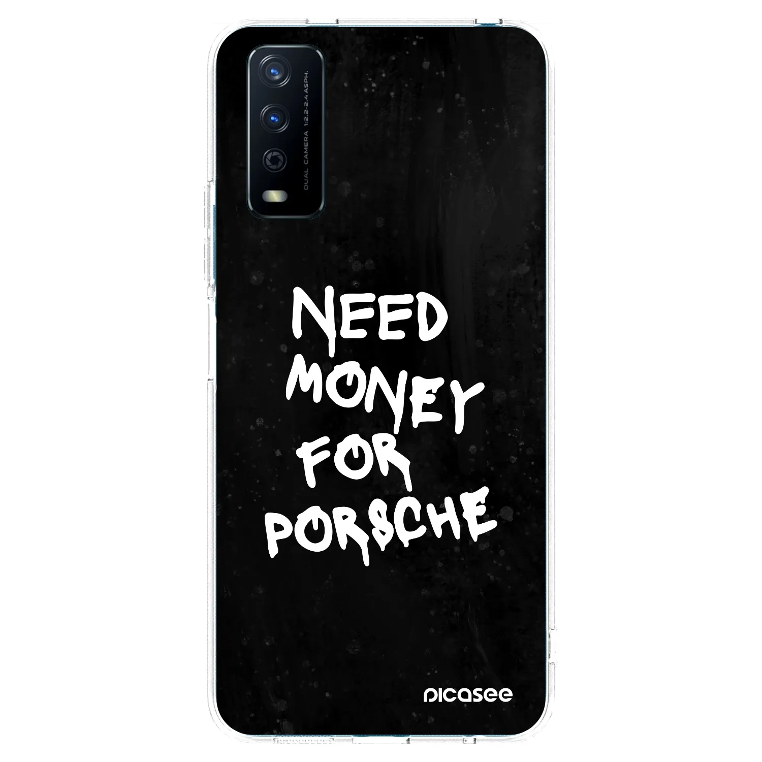 Picasee silikonowe przeźroczyste etui na Vivo Y11s - Black Dollar
