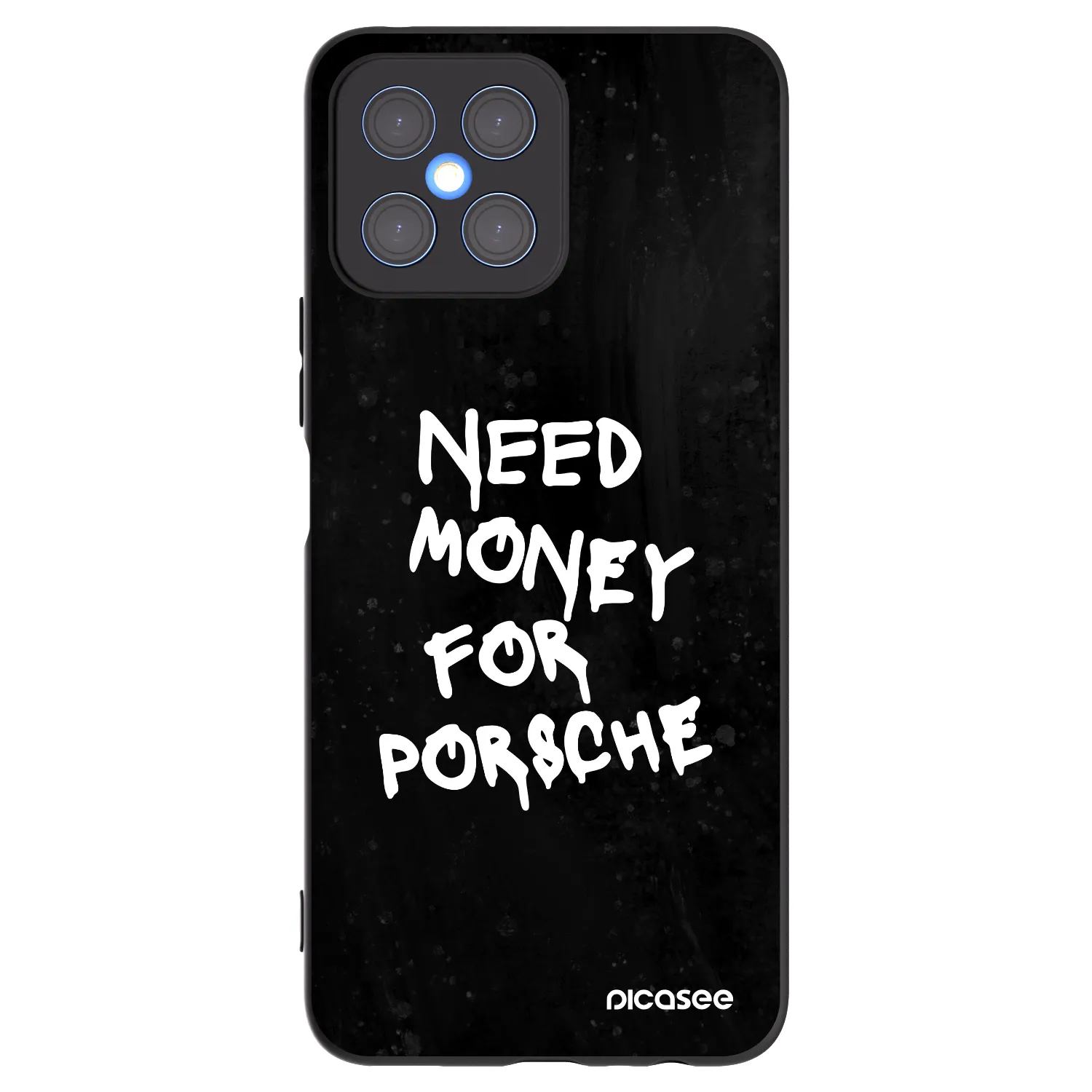 Picasee silikonowe czarne etui na Honor X8 4G - Black Dollar