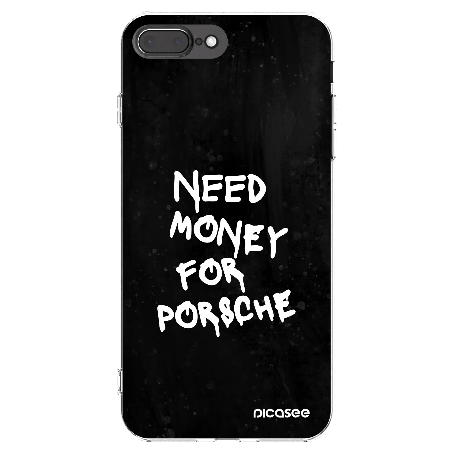 Picasee silikonowe przeźroczyste etui na Apple iPhone 8 Plus - Black Dollar