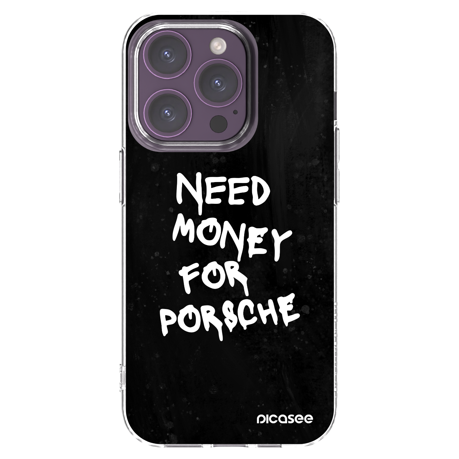 Picasee silikonowe przeźroczyste etui na Apple iPhone 14 Pro - Black Dollar