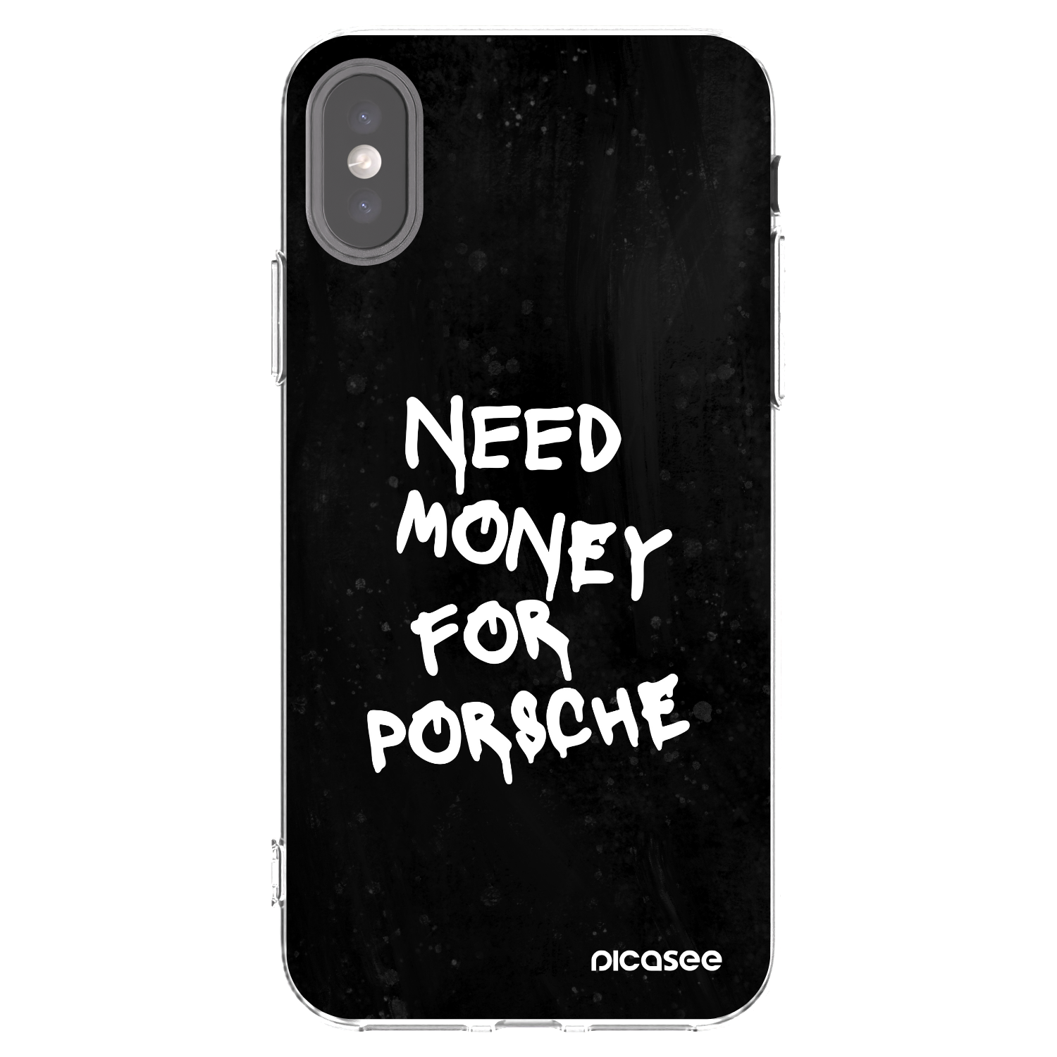 Picasee silikonowe przeźroczyste etui na Apple iPhone X/XS - Black Dollar