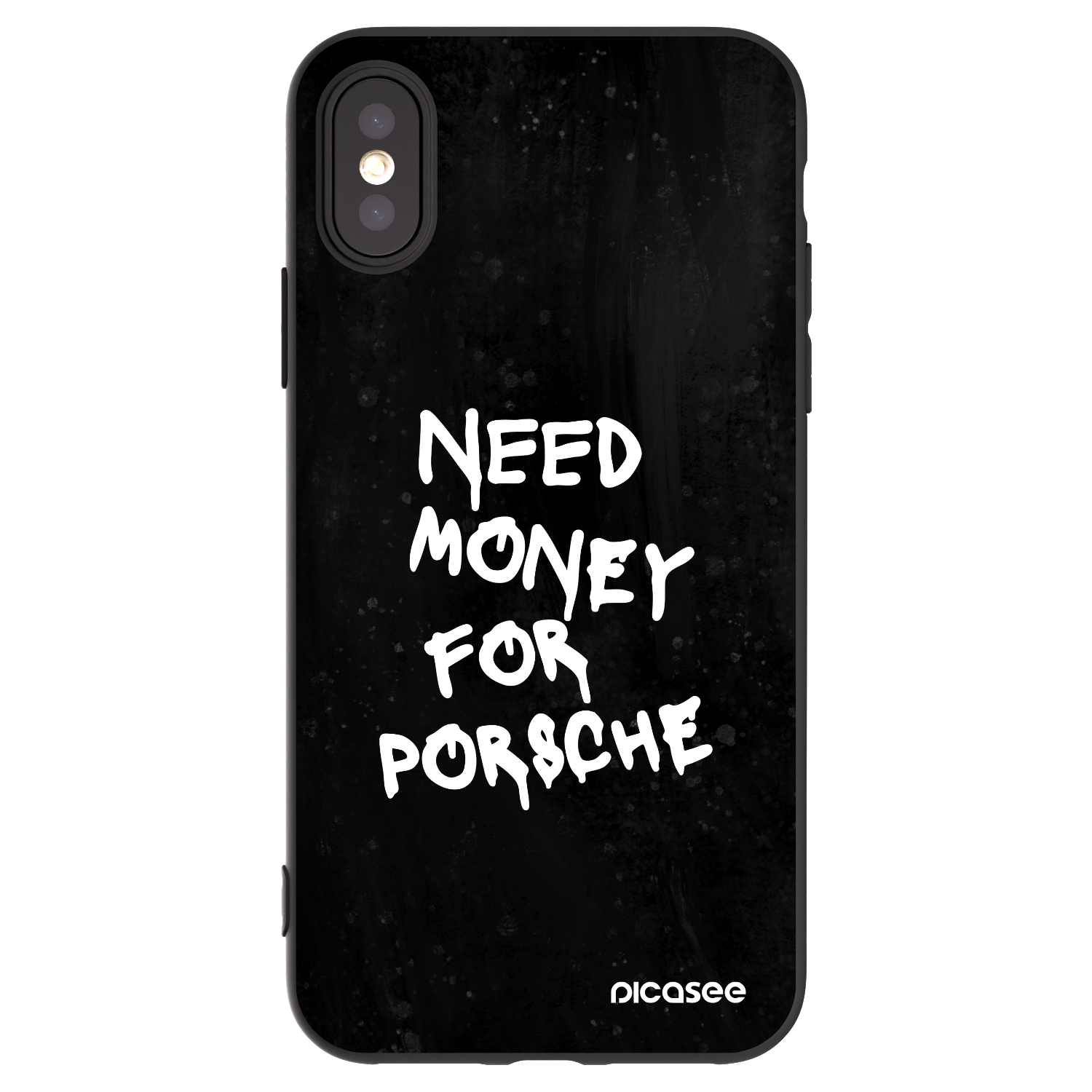 Picasee silikonowe czarne etui na Apple iPhone X/XS - Black Dollar