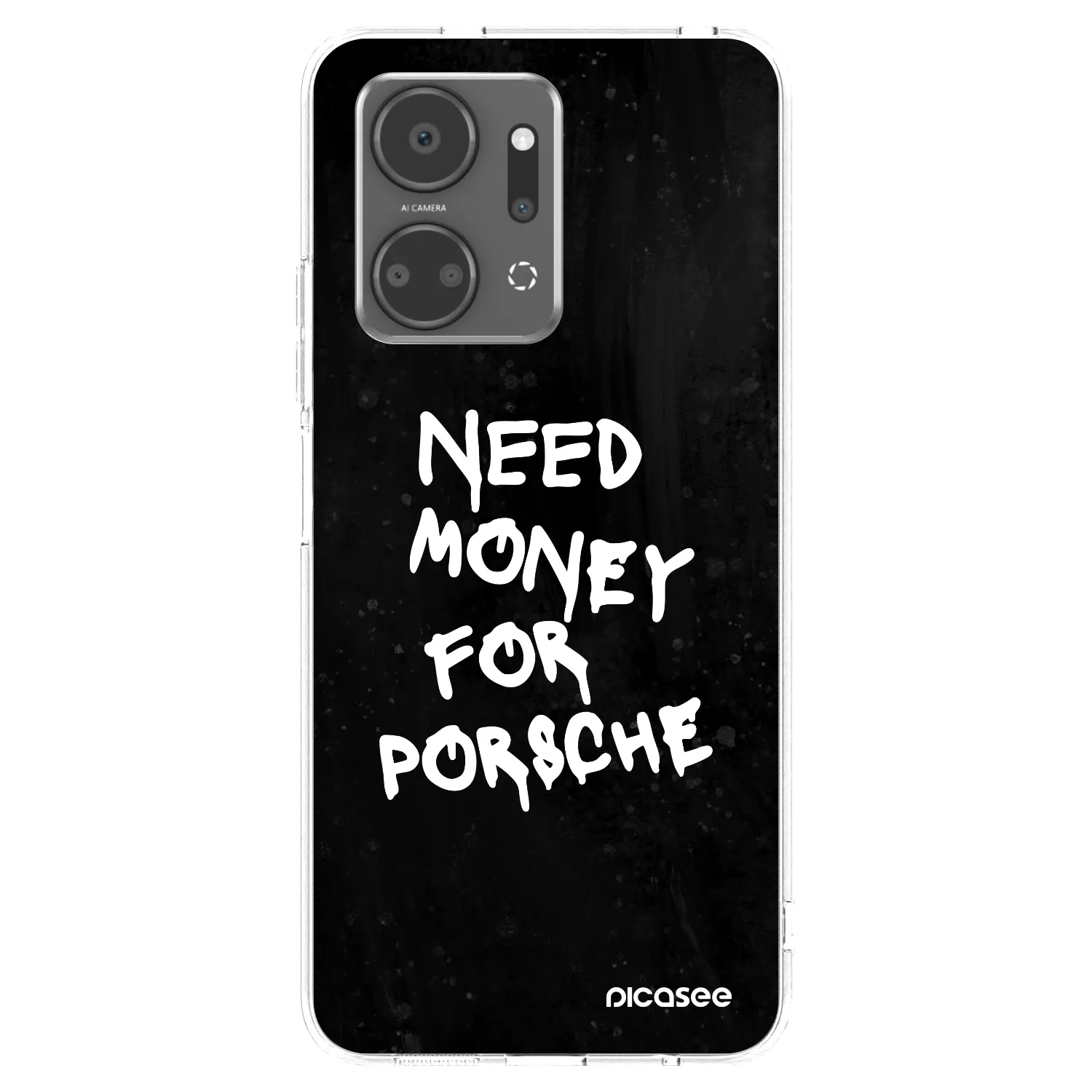 Picasee silikonowe przeźroczyste etui na Honor X7a - Black Dollar