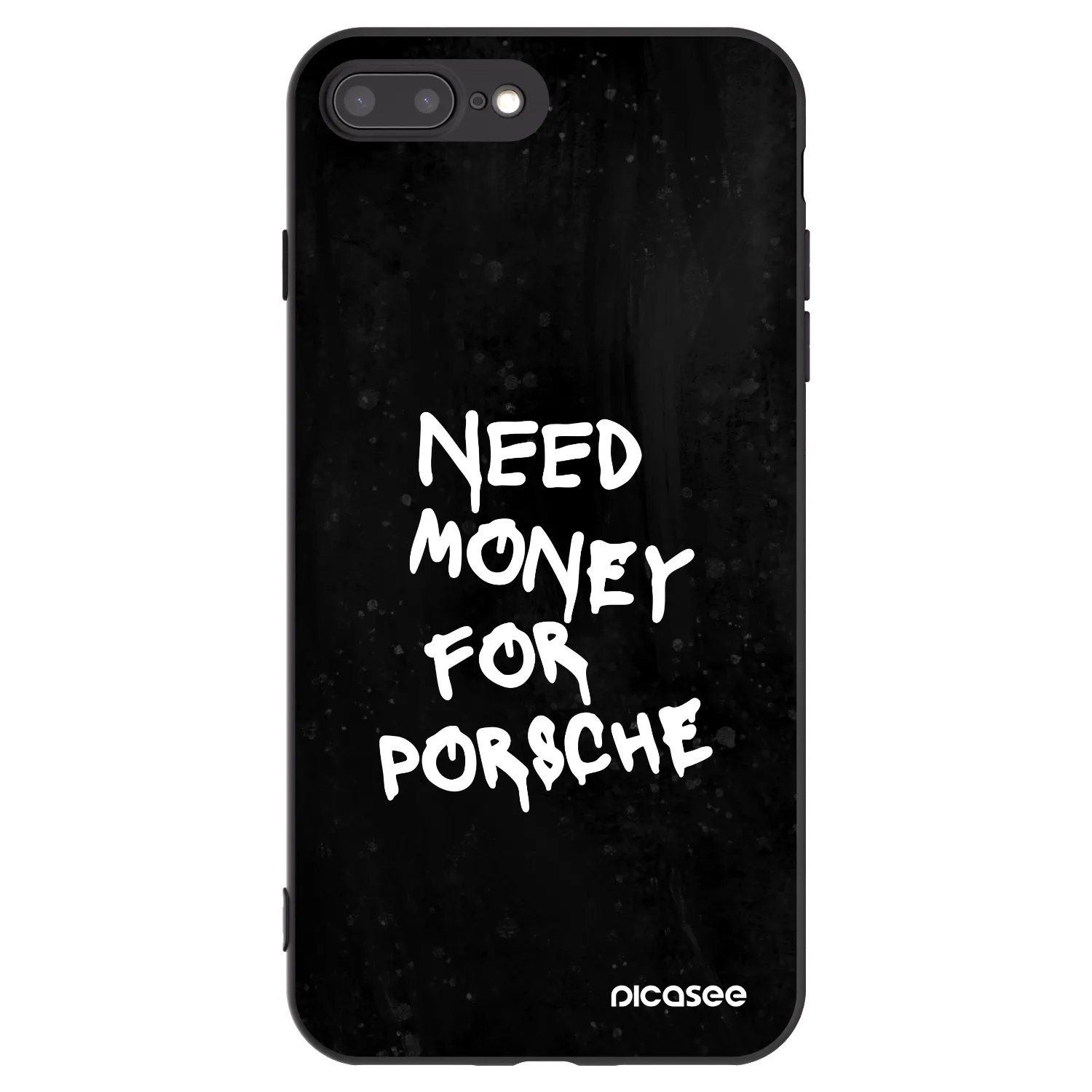 Picasee silikonowe czarne etui na Apple iPhone 8 Plus - Black Dollar