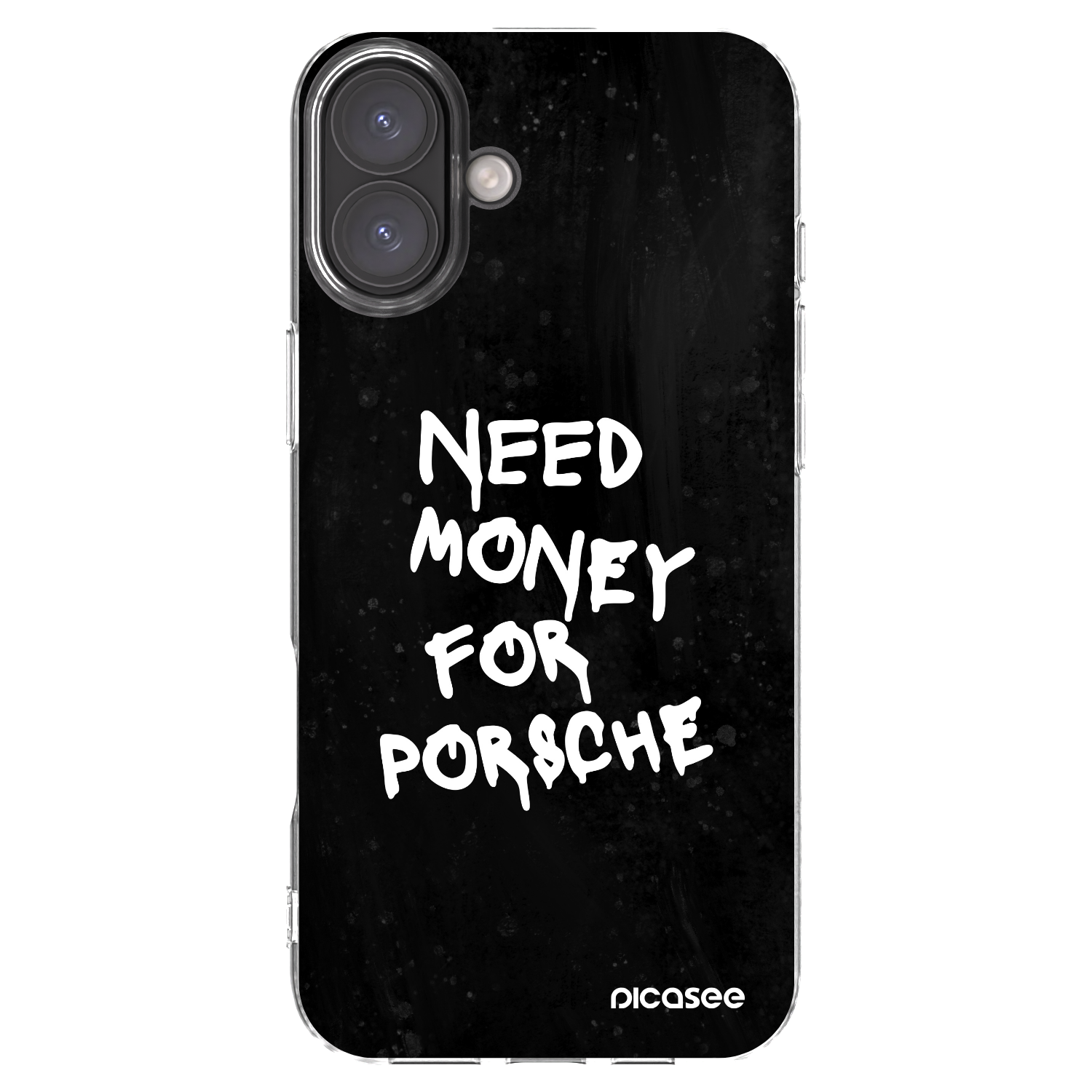 Picasee silikonowe przeźroczyste etui na Apple iPhone 16 Plus - Black Dollar