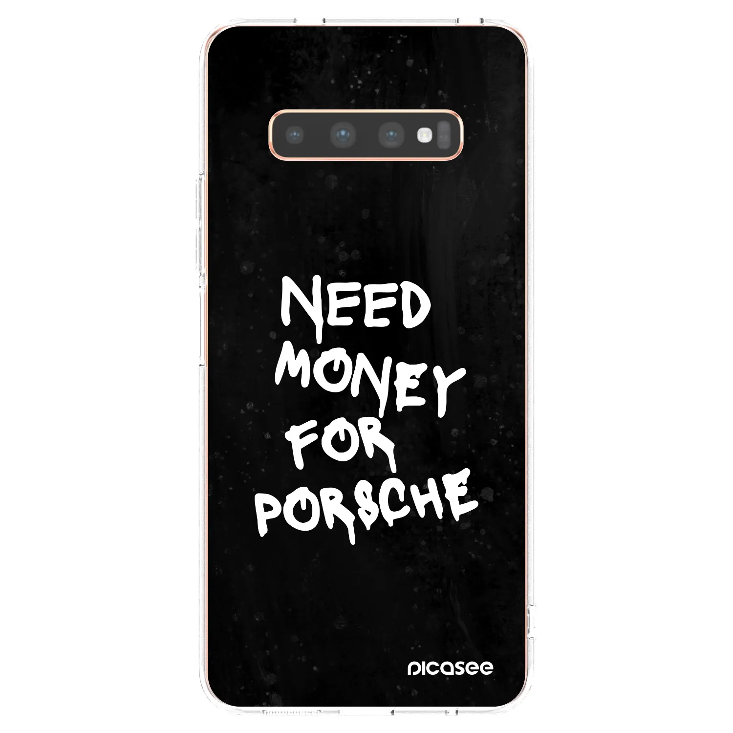 Picasee silikonowe przeźroczyste etui na Samsung Galaxy S10 Plus G975 - Black Dollar