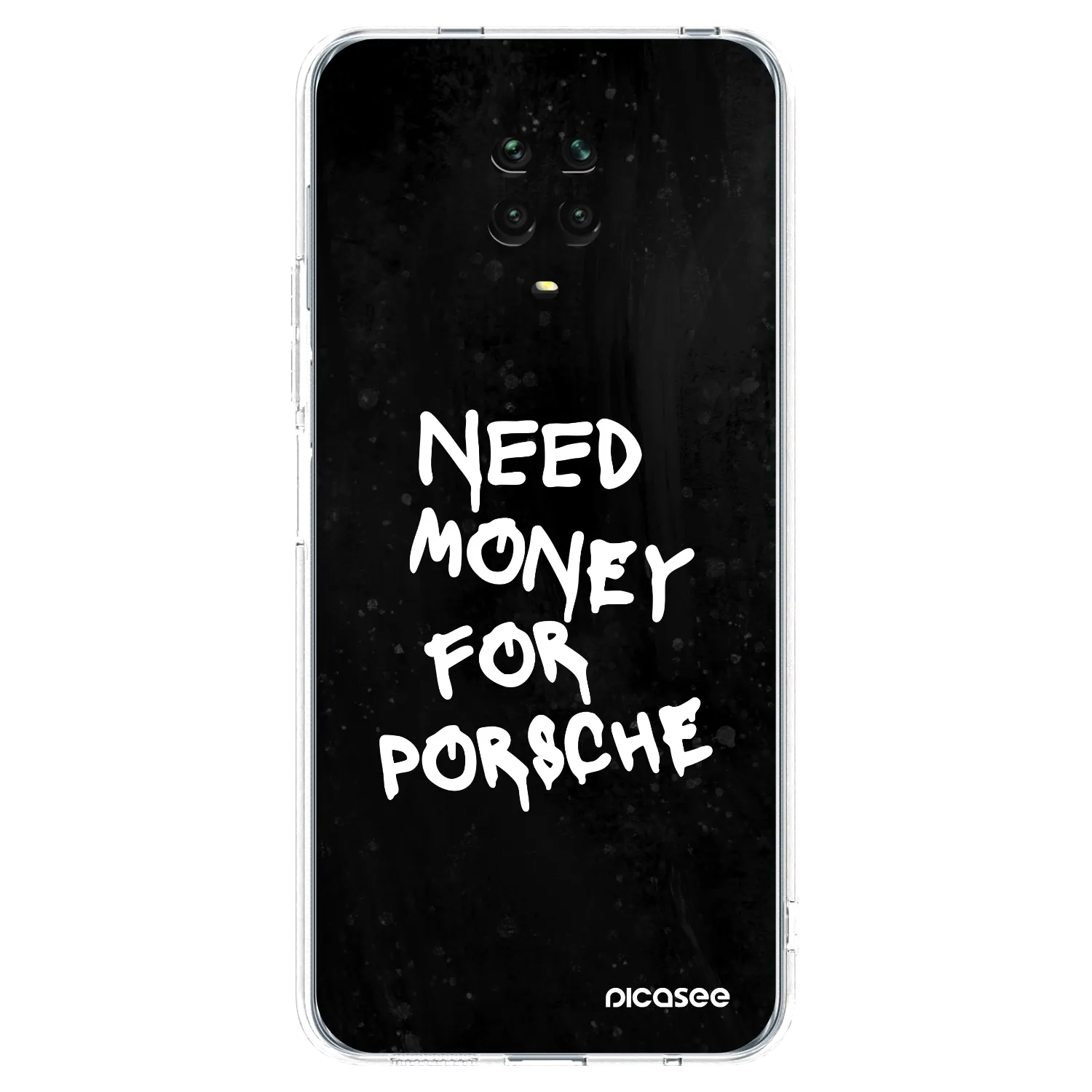 Picasee silikonowe przeźroczyste etui na Xiaomi Redmi Note 9 Pro - Black Dollar