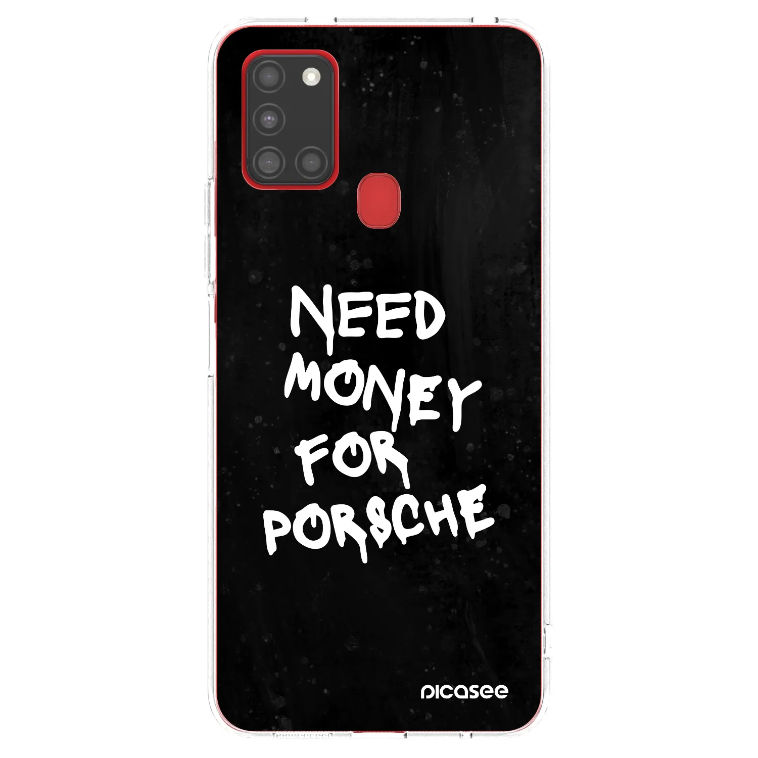 Picasee silikonowe przeźroczyste etui na Samsung Galaxy A21s - Black Dollar