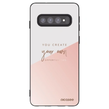 Picasee silikonowe czarne etui na Samsung Galaxy S10 G973 - You create your own opportunities