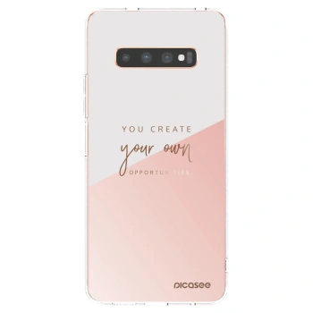 Picasee silikonowe przeźroczyste etui na Samsung Galaxy S10 Plus G975 - You create your own opportunities