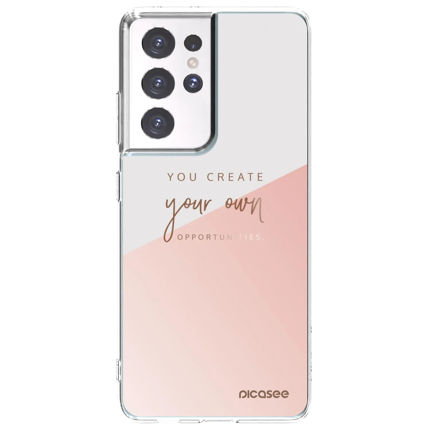 Picasee silikonowe przeźroczyste etui na Samsung Galaxy S21 Ultra 5G G998B - You create your own opportunities