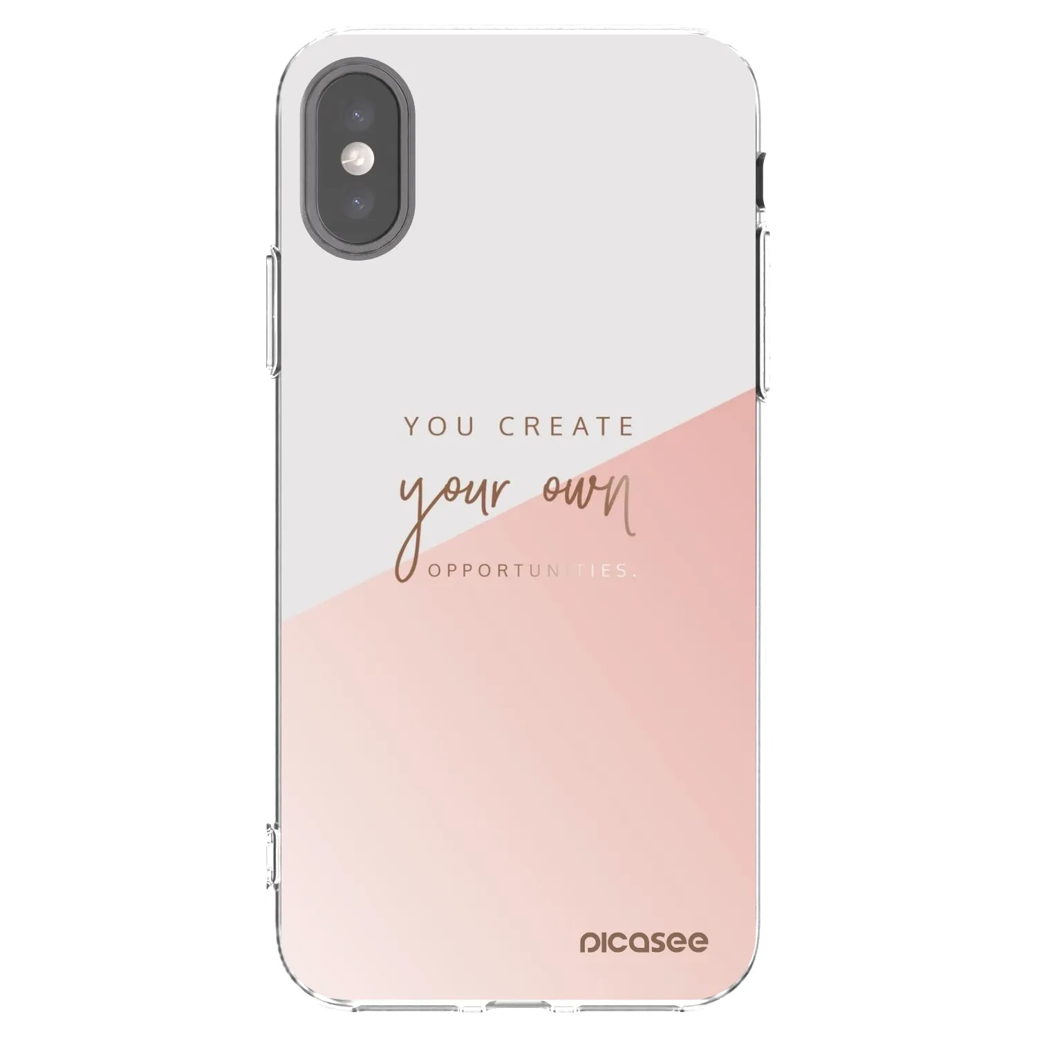 Picasee silikonowe przeźroczyste etui na Apple iPhone X/XS - You create your own opportunities