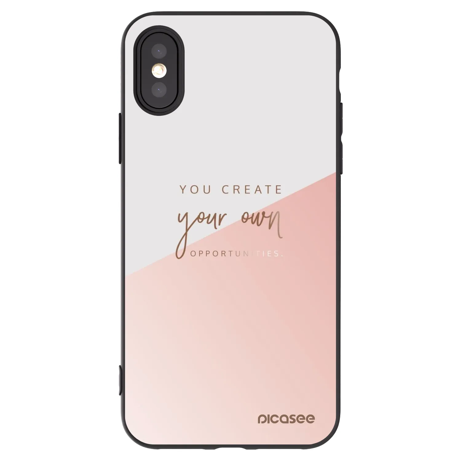Picasee silikonowe czarne etui na Apple iPhone X/XS - You create your own opportunities