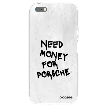 Picasee silikonowe przeźroczyste etui na Apple iPhone 5/5S/SE - White Dollar