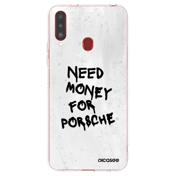 Picasee silikonowe przeźroczyste etui na Samsung Galaxy A20s - White Dollar