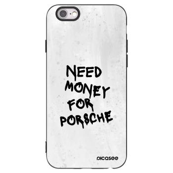 Picasee silikonowe czarne etui na Apple iPhone 6/6S - White Dollar