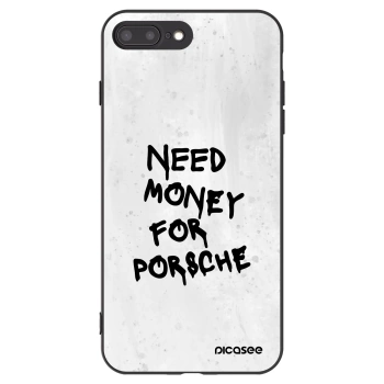 Picasee silikonowe czarne etui na Apple iPhone 7 Plus - White Dollar