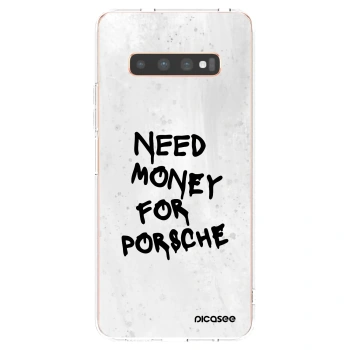 Picasee silikonowe przeźroczyste etui na Samsung Galaxy S10 Plus G975 - White Dollar