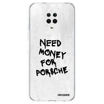 Picasee silikonowe przeźroczyste etui na Xiaomi Redmi Note 9 Pro - White Dollar