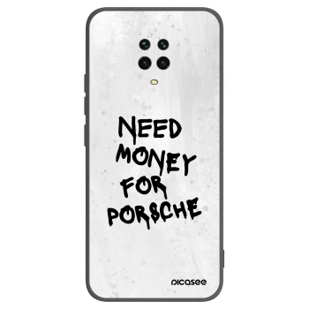 Picasee silikonowe czarne etui na Xiaomi Redmi Note 9 Pro - White Dollar