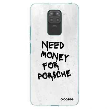 Picasee silikonowe czarne etui na Xiaomi Redmi Note 9 - White Dollar