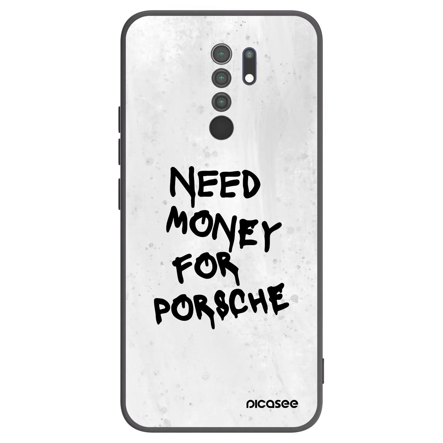 Picasee silikonowe czarne etui na Xiaomi Redmi 9 - White Dollar