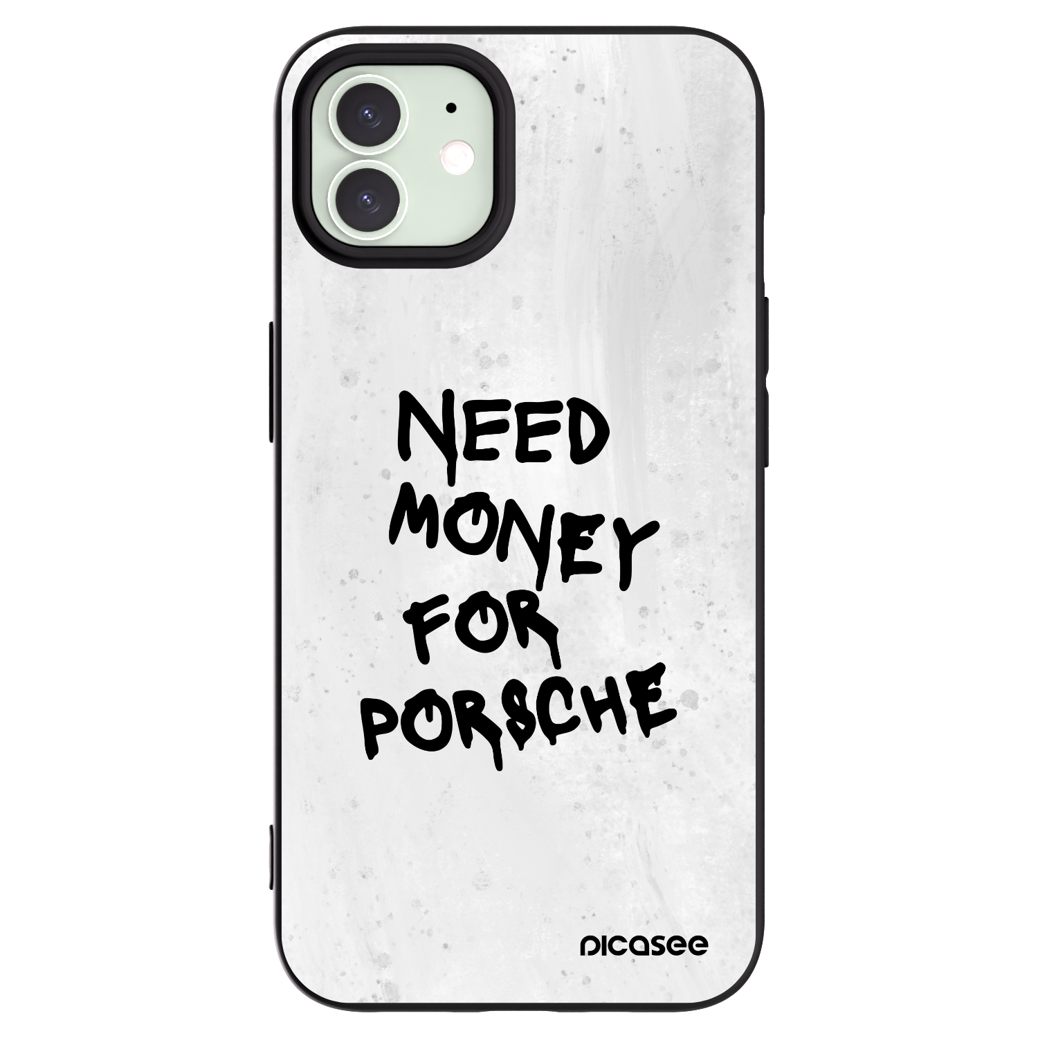 Picasee silikonowe czarne etui na Apple iPhone 12 Pro - White Dollar