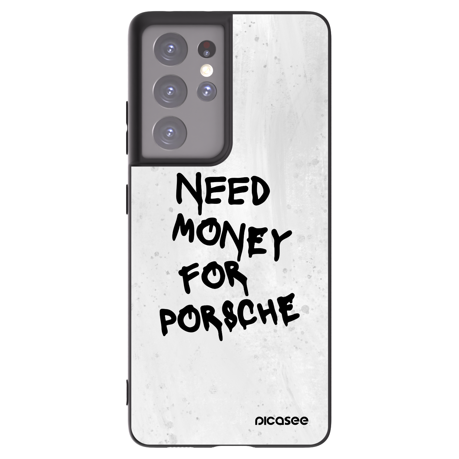 Picasee silikonowe czarne etui na Samsung Galaxy S21 Ultra 5G G998B - White Dollar