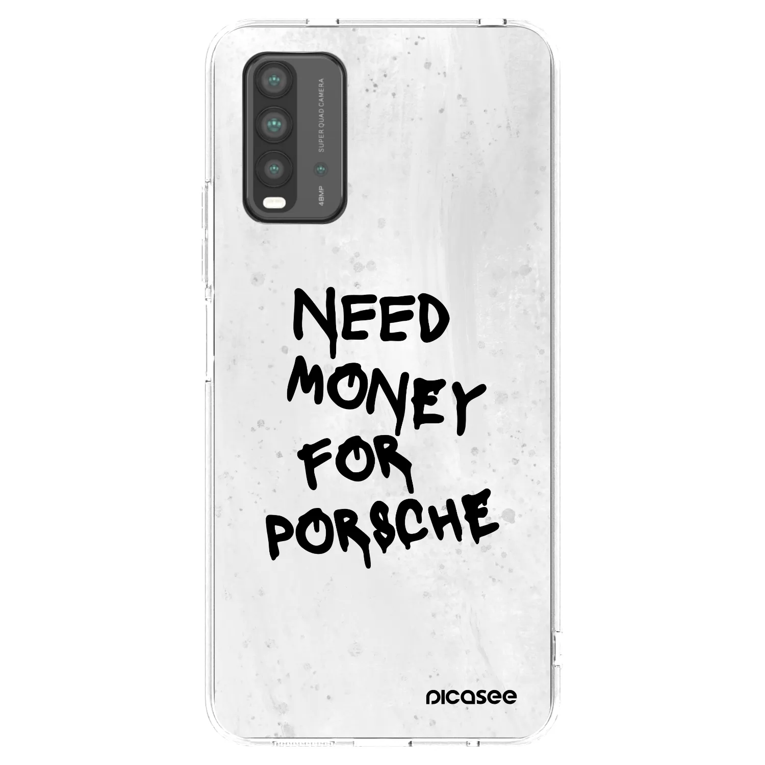 Picasee silikonowe czarne etui na Xiaomi Redmi 9T - White Dollar