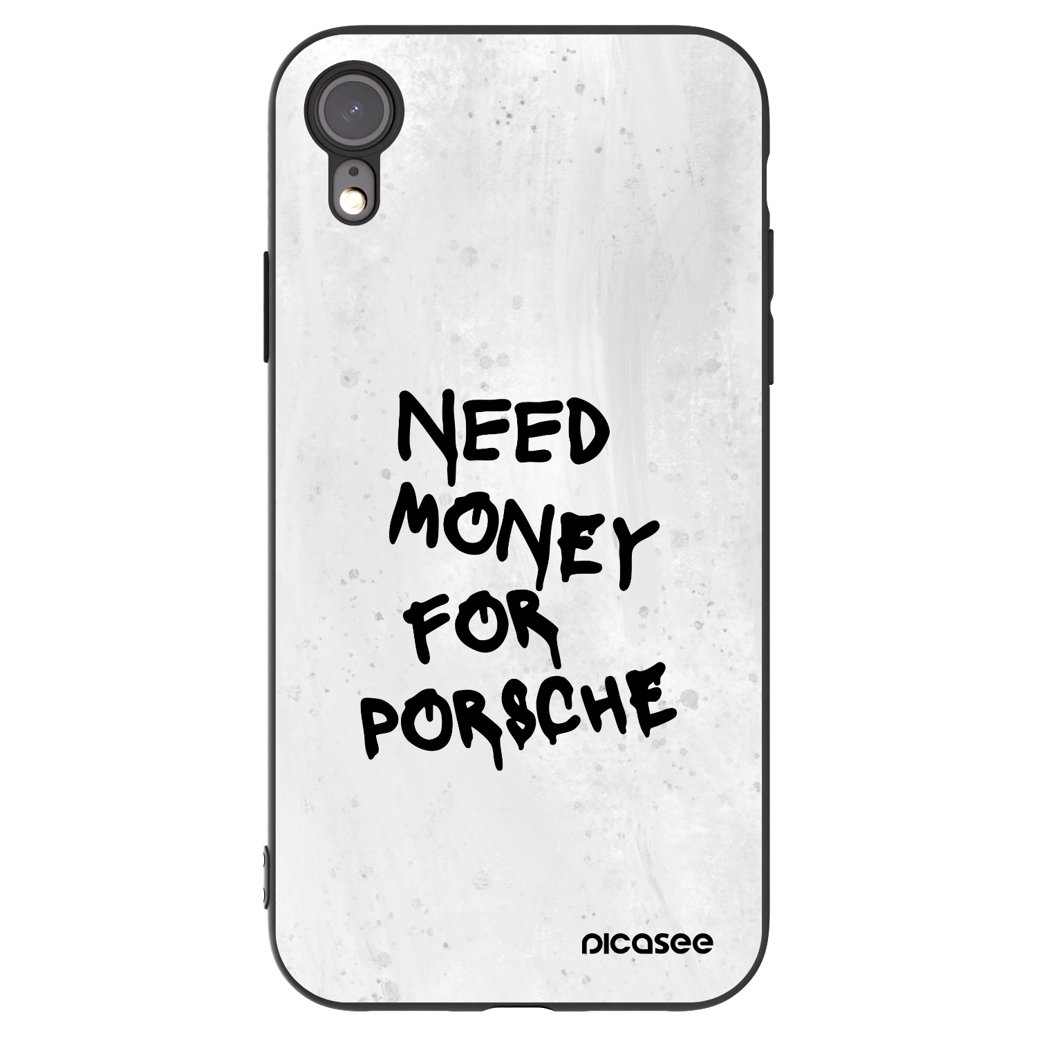 Picasee silikonowe czarne etui na Apple iPhone XR - White Dollar