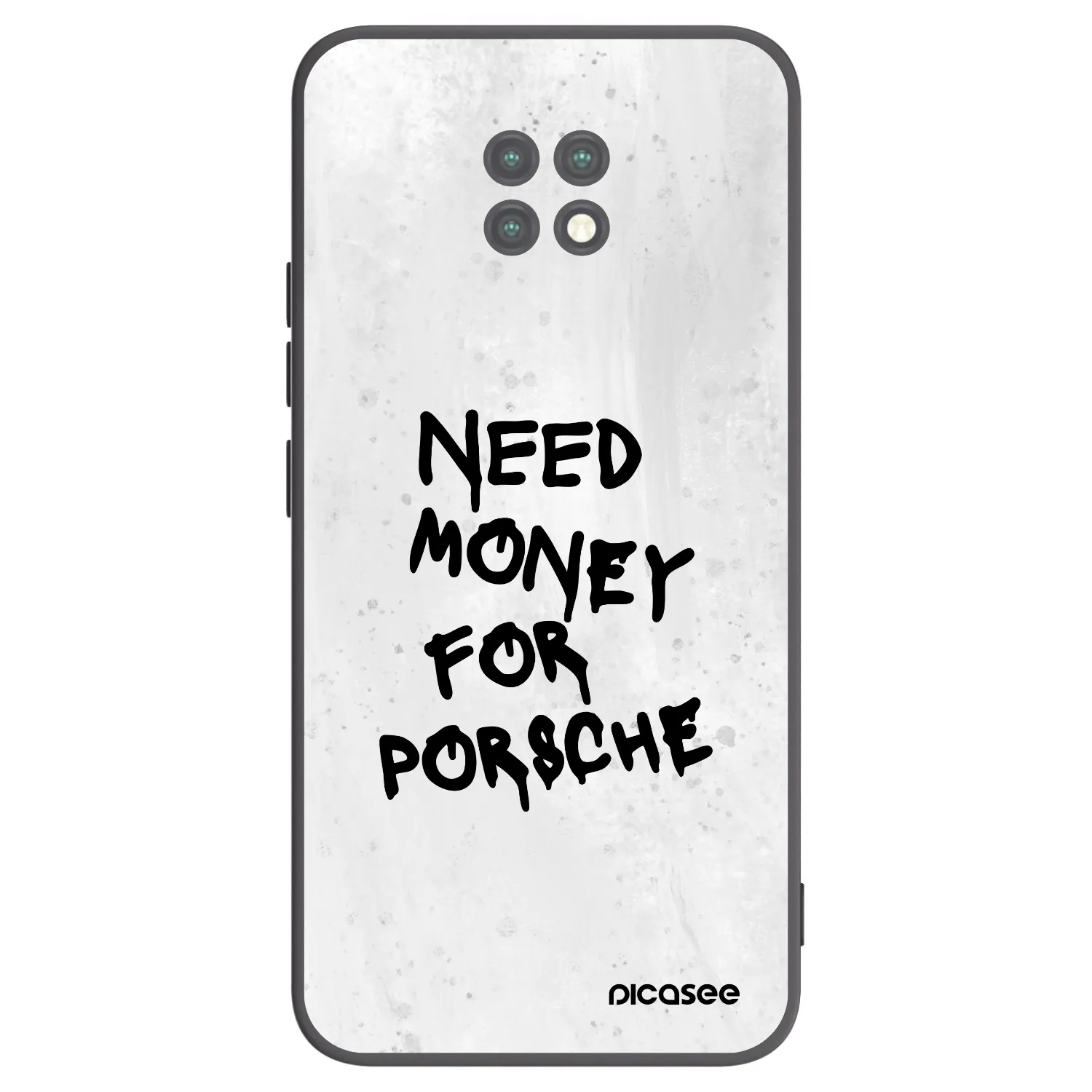 Picasee silikonowe czarne etui na Xiaomi Redmi Note 9T - White Dollar