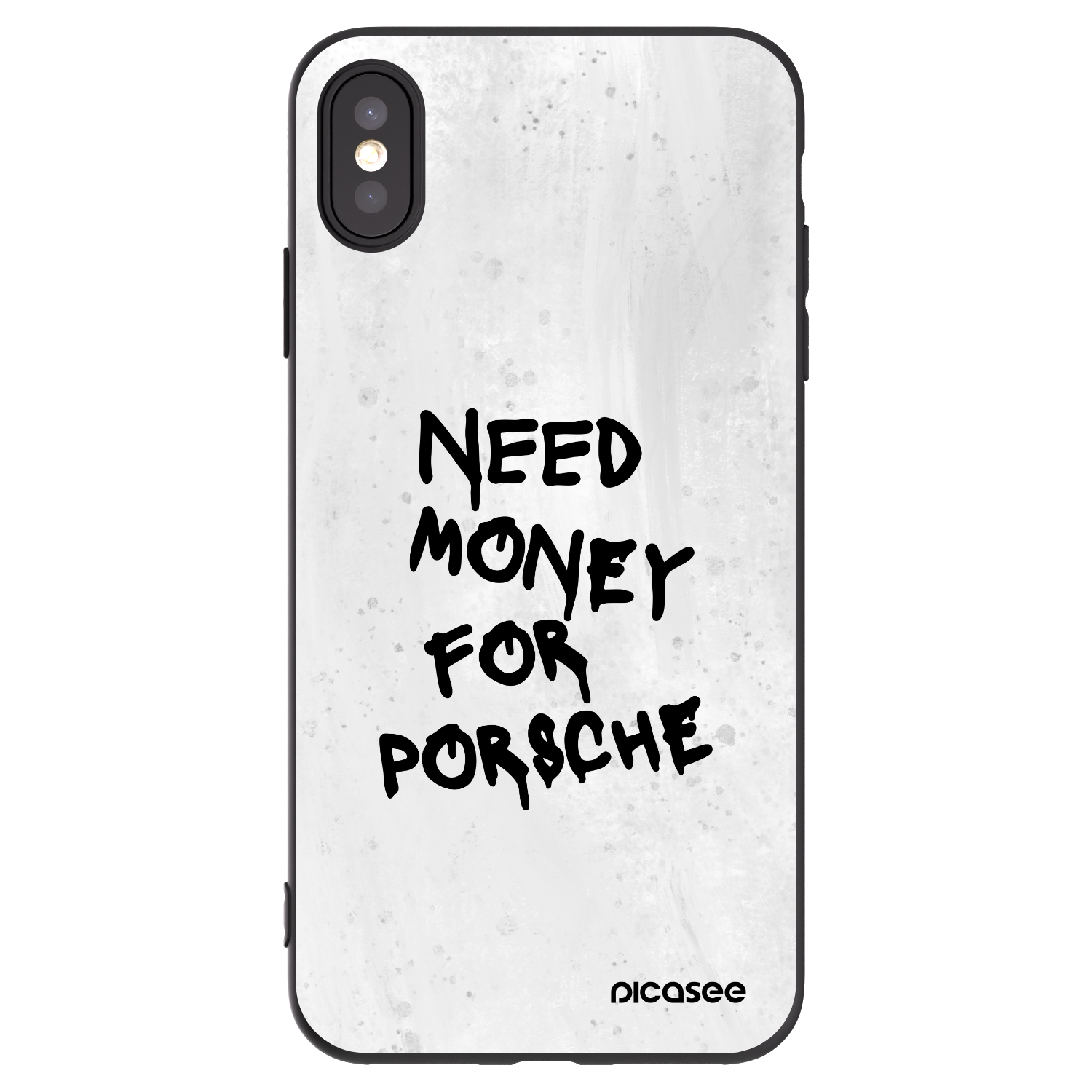Picasee silikonowe czarne etui na Apple iPhone XS Max - White Dollar