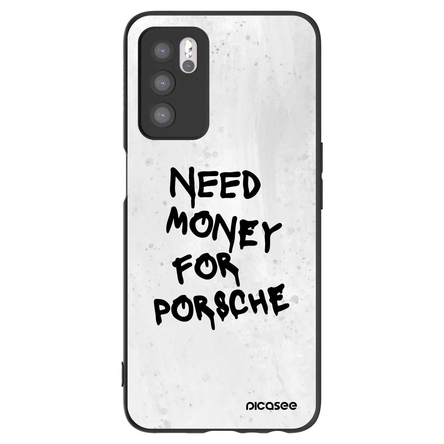 Picasee silikonowe czarne etui na OPPO A16s - White Dollar