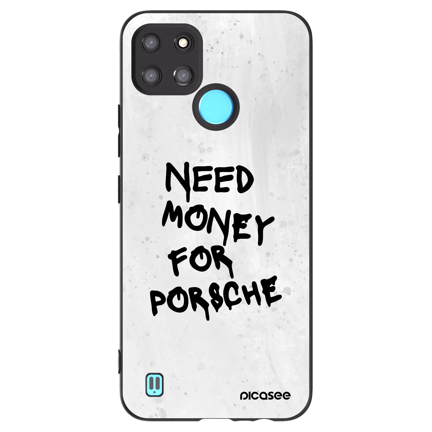 Picasee silikonowe czarne etui na Realme C21Y - White Dollar