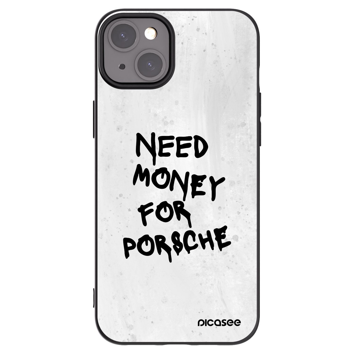 Picasee silikonowe czarne etui na Apple iPhone 15 Plus - White Dollar