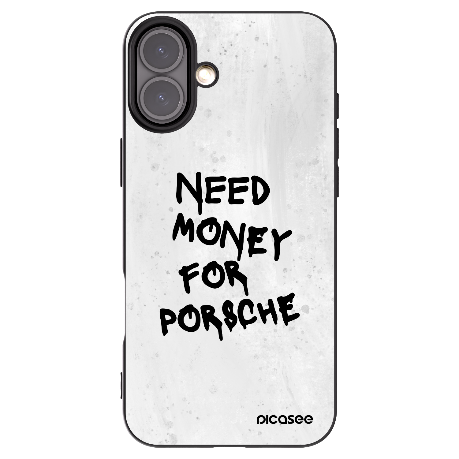 Picasee silikonowe czarne etui na Apple iPhone 16 Plus - White Dollar